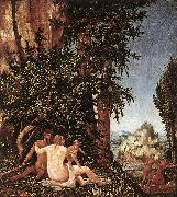 ALTDORFER, Albrecht Landscape with Satyr Family Spain oil painting artist